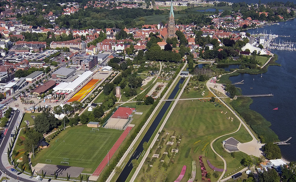 Luftaufnahme von der Schleswiger Landesgartenschau